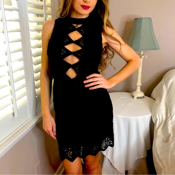 Posh Garden Dresses & Skirts - 2 LEFT S & M Black Boho Lined Open Back Spring Beach Mini Dress